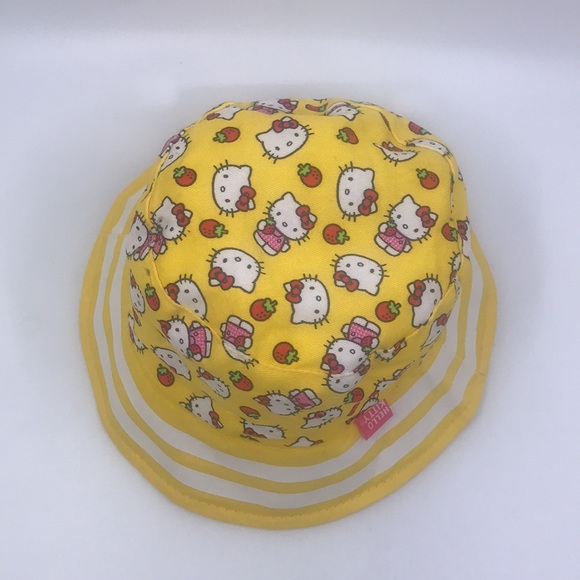 Sanrio Bucket Cap Hat Hello Kitty Youth One Size Yelow - Picture 2 of 7